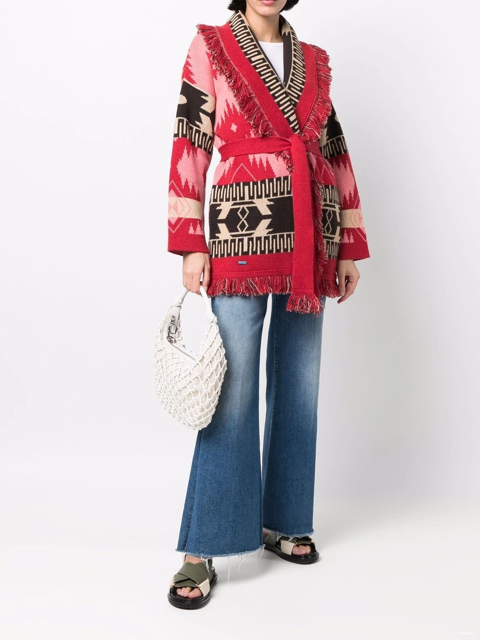 Affordable belted jacquard cardigan Alanui Icon Women 0630